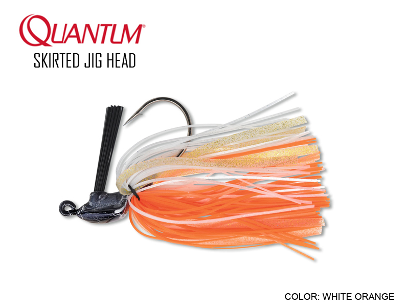 Quantum Skirted Jig head (Weight: 14gr, Color: White Orange, Hook:4/0, Pack:1pcs)